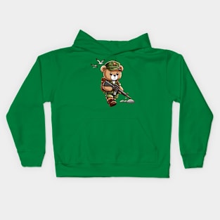 veteran teddy bear Kids Hoodie